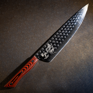 Riceknife tactile Damascus steel kitchen chef knife Amor I 2023 Riceknife taktil køkkenkokkekniv i Damaskus stål Amor I 2023