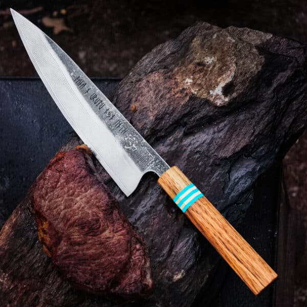 Valkyrie III damaskus køkkenkniv med taktilt mønster – Ex-Animo 2026